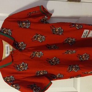 Reason red dragon polo shirt
